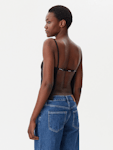 Logo Elastic Open Back Top