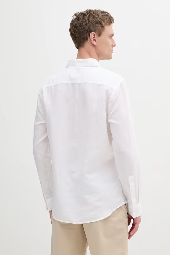 CALVIN KLEIN - Cotton Linen Chest Porcket Shirt