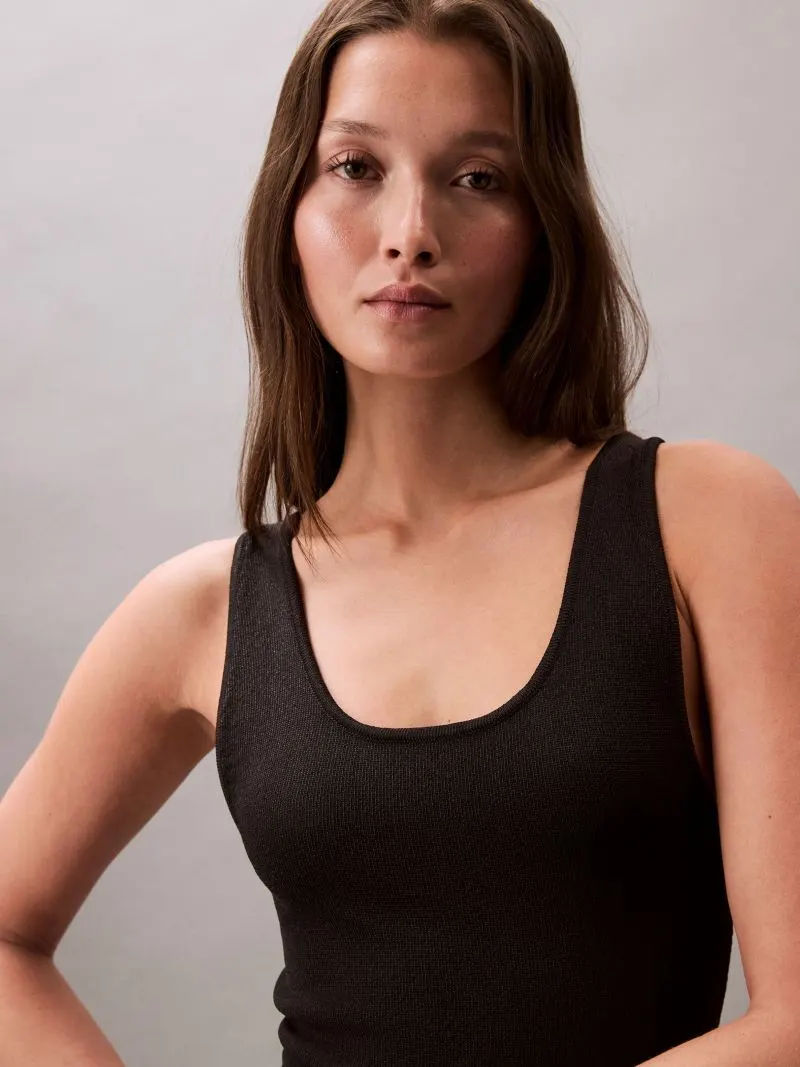 CALVIN KLEIN JEANS - Novelty Sheen Cross Back Dress