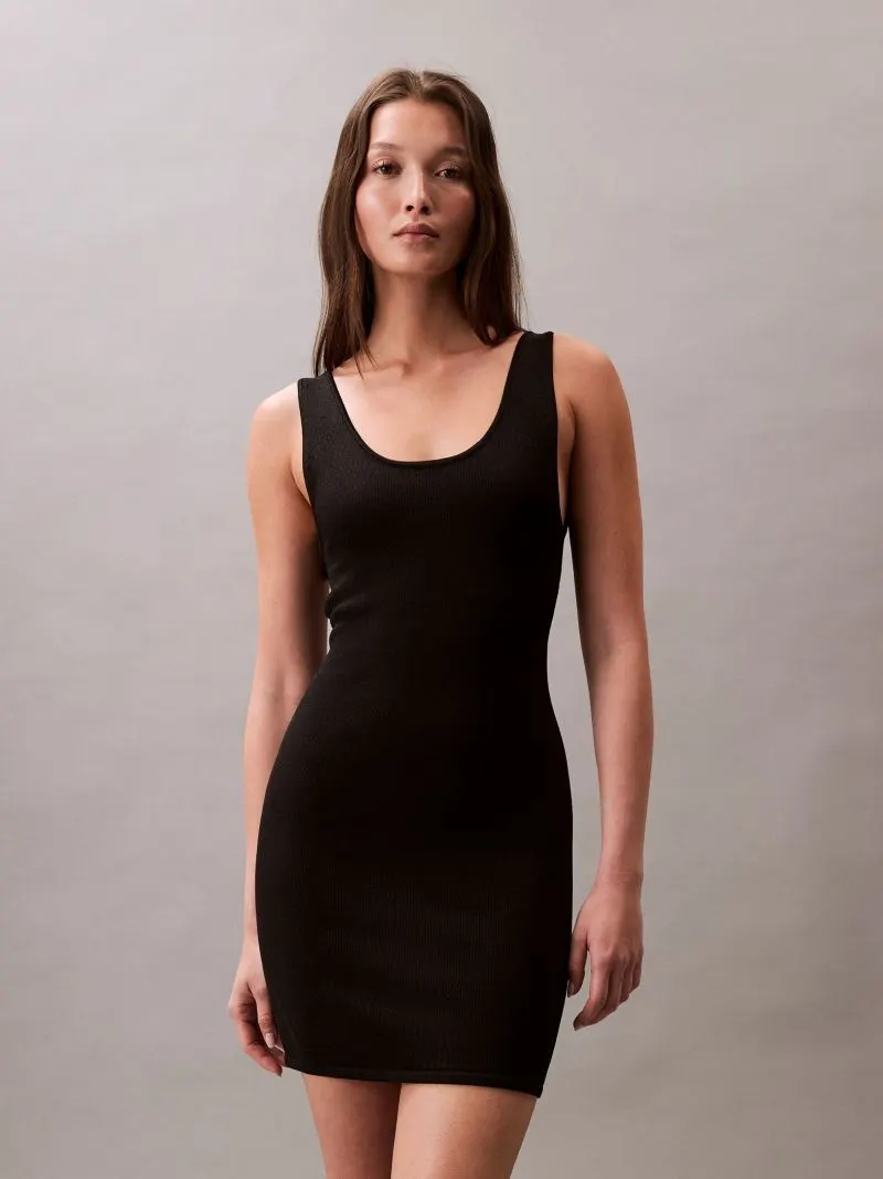 CALVIN KLEIN JEANS - Novelty Sheen Cross Back Dress