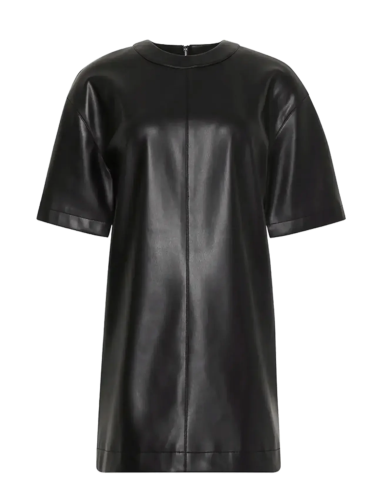 CALVIN KLEIN JEANS - Faux Leather T-Shirt Mini Dress