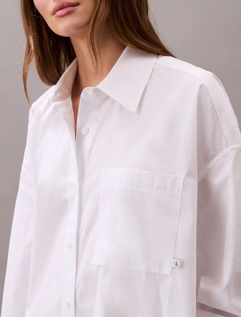 CALVIN KLEIN JEANS - Cotton Oversized Mini Shirtdress