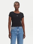 A- Woven Label 2X2 Rib Baby Tee