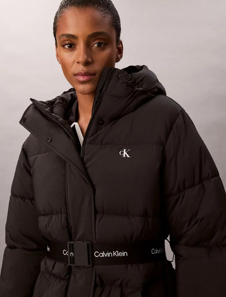 CALVIN KLEIN JEANS - Belted Midweight Puffer