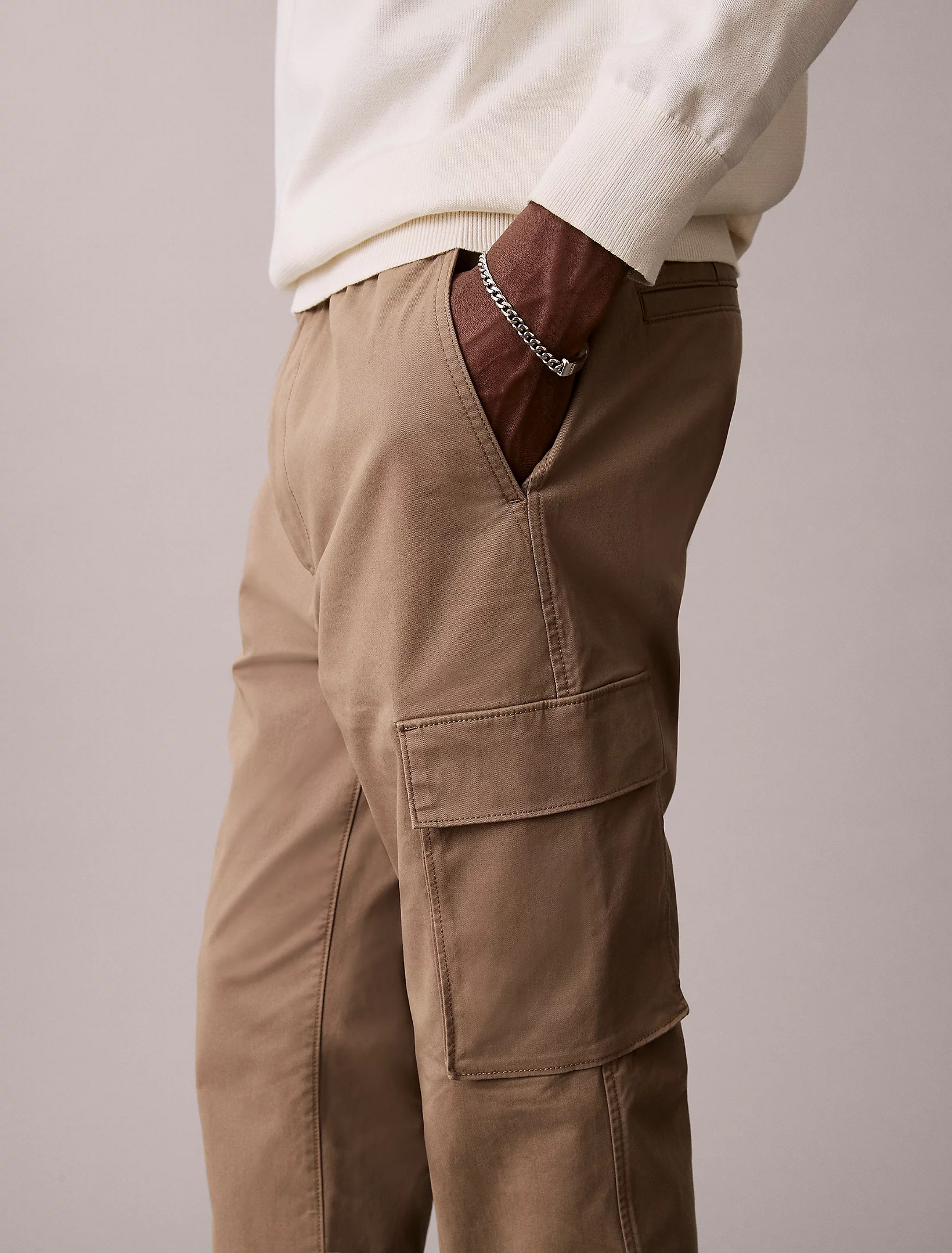 CALVIN KLEIN JEANS - Skinny Elastic Twill Cargo Pant