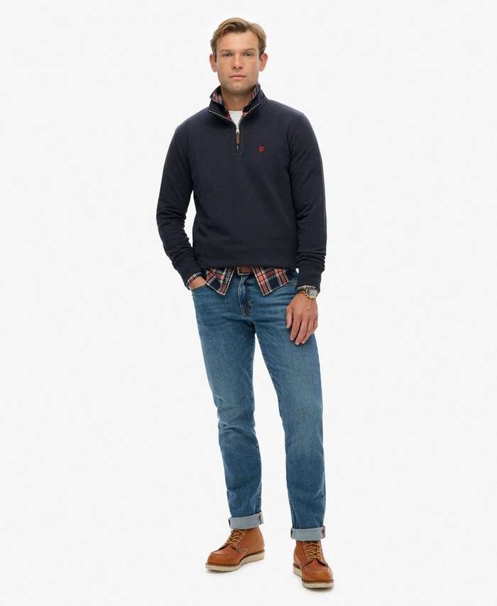 SUPERDRY - Preppy Half Zip Henley Sweater