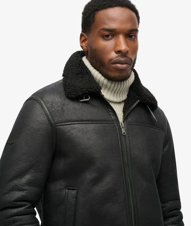 SUPERDRY - D2 Ovin Faux Shearling Aviator Jacket