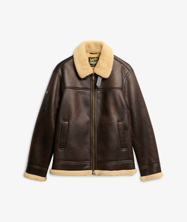 SUPERDRY - D2 Ovin Faux Shearling Aviator Jacket