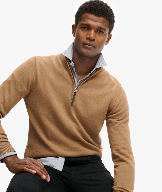 SUPERDRY - D1 Stud Essentials Cotton Half Zip