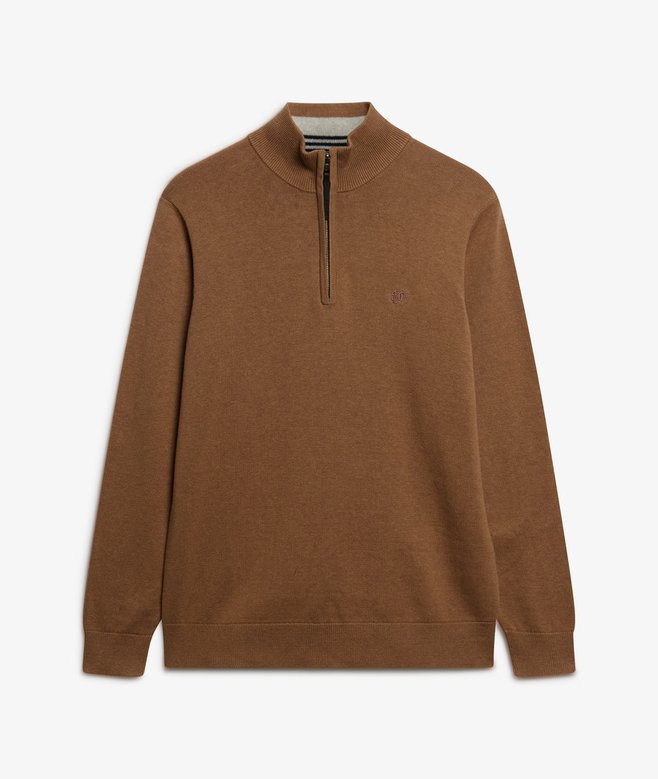 SUPERDRY - D1 Stud Essentials Cotton Half Zip