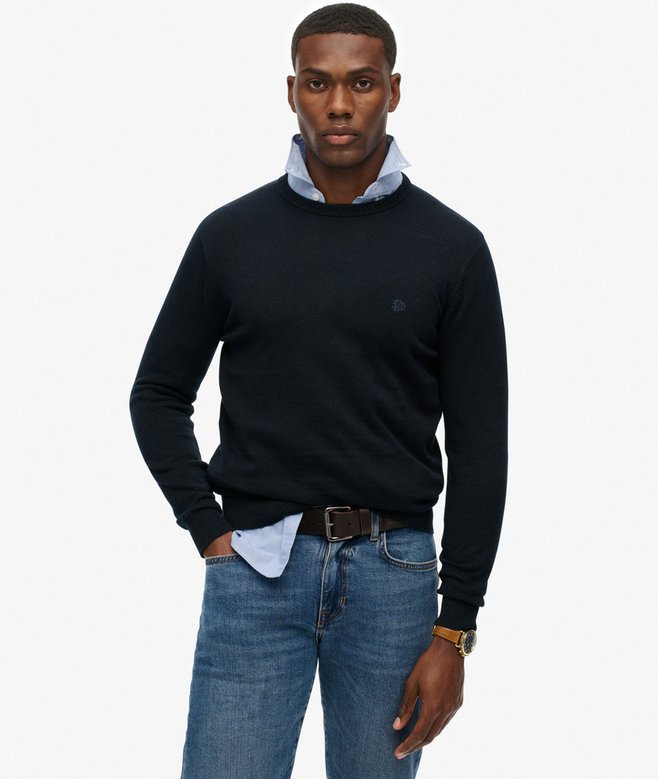 SUPERDRY - D1 Stud Essentials Cottton Jumper
