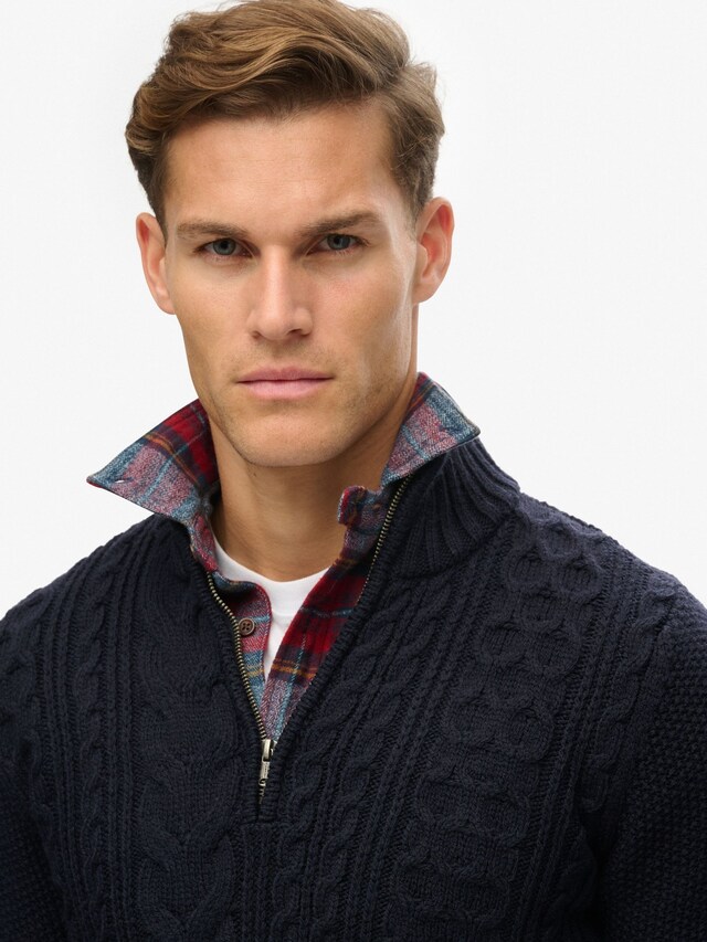 SUPERDRY - Jacob Cable Knit Half Zip