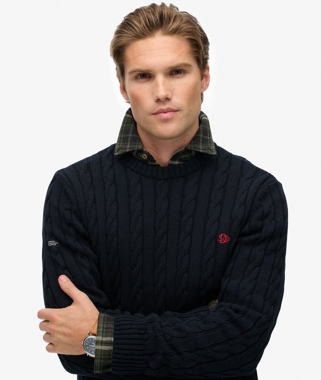 SUPERDRY - Cotton Cable Knit Crew