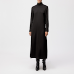 Maxi Dress With Collar In Satin