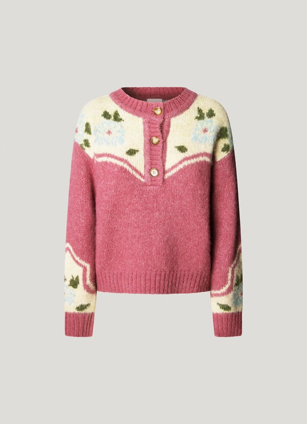 PEPE JEANS - Crew Neck Floral Jumper