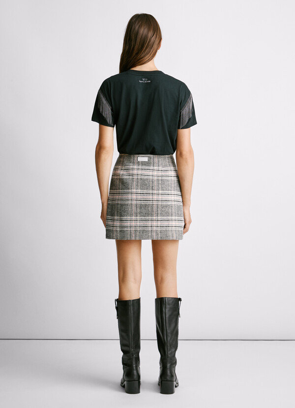PEPE JEANS - Plaid Print Mini Skirt