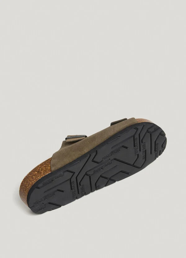 PEPE JEANS - Suede Double Buckle Sandals