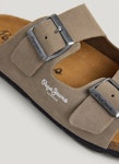 Suede Double Buckle Sandals