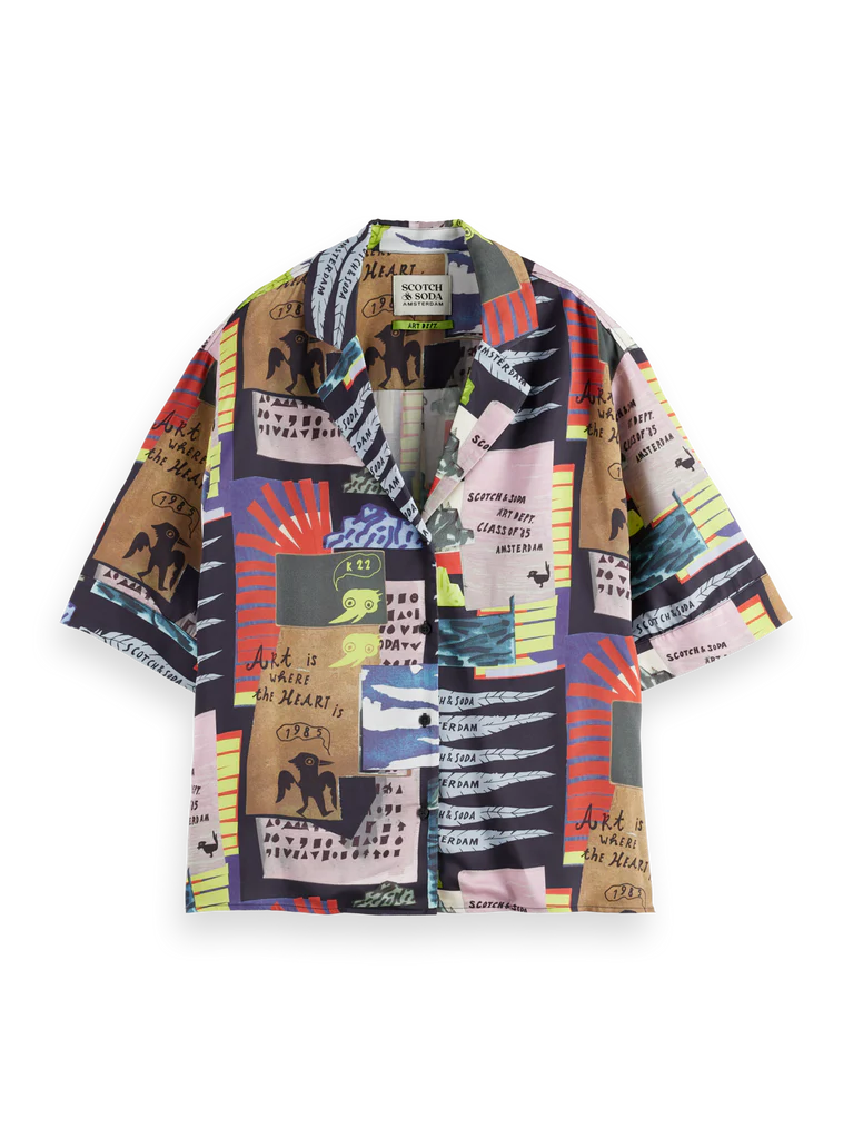 SCOTCH & SODA - Printed Short Sleeve Fluid Shirt