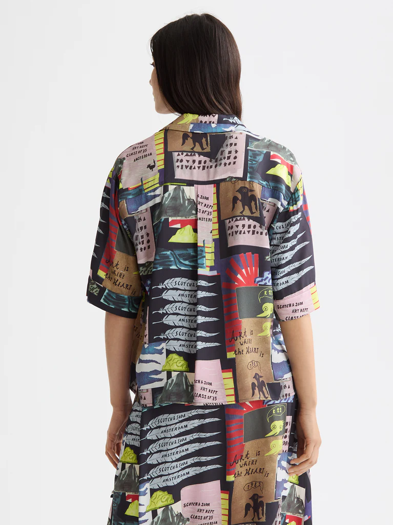 SCOTCH & SODA - Printed Short Sleeve Fluid Shirt