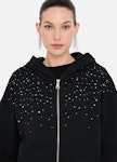 Cotton Sweatshirt With Rhinestones