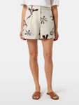 High Rise Linen Printed Shorts