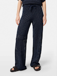 Metallic Pointelle Knitted Trouser