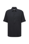 Shirt With Breast Pocket In Seersucker