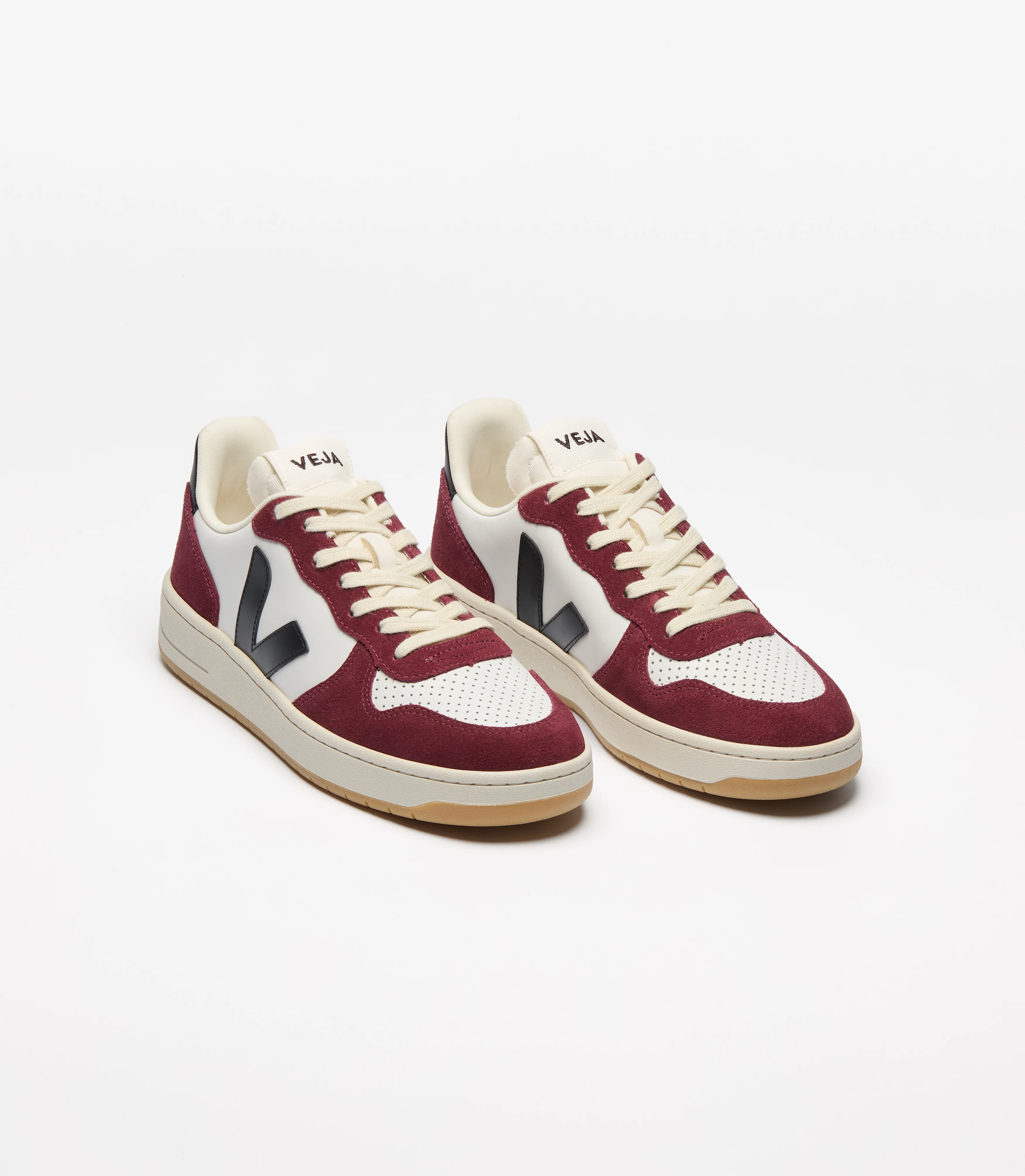VEJA - V-10 Leather White Black Amarante