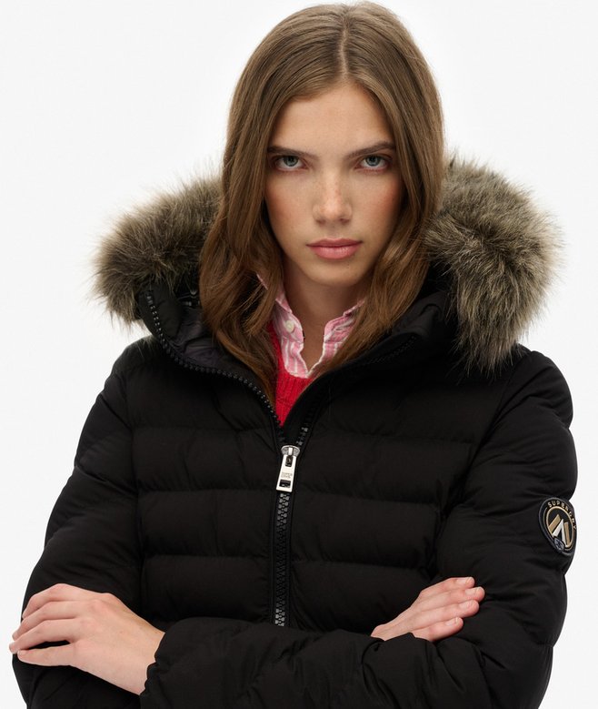 SUPERDRY - Fuji Faux Fur Hood Padded Jacket