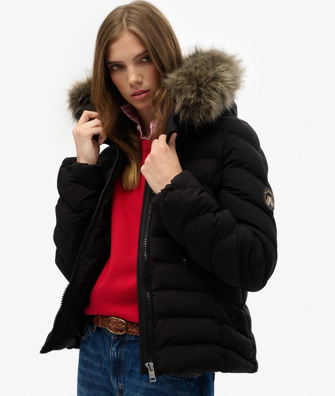 SUPERDRY - Fuji Faux Fur Hood Padded Jacket