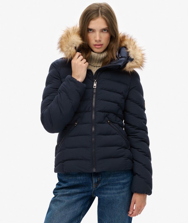SUPERDRY - Fuji Faux Fur Hood Padded Jacket