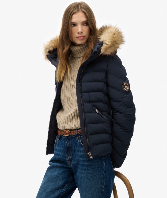 SUPERDRY - Fuji Faux Fur Hood Padded Jacket