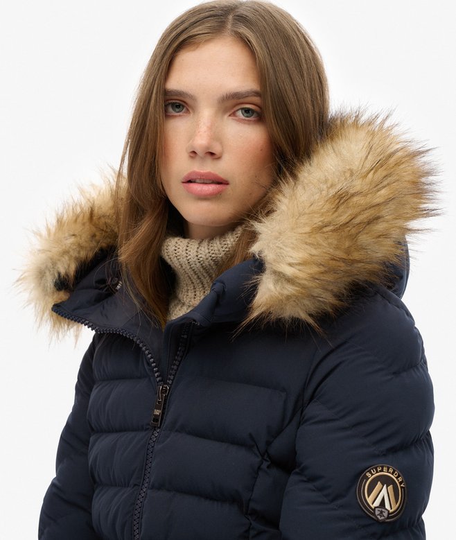 SUPERDRY - Fuji Faux Fur Hood Padded Jacket