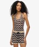 D3 Ovin Zigzag Knit Plunge Halter