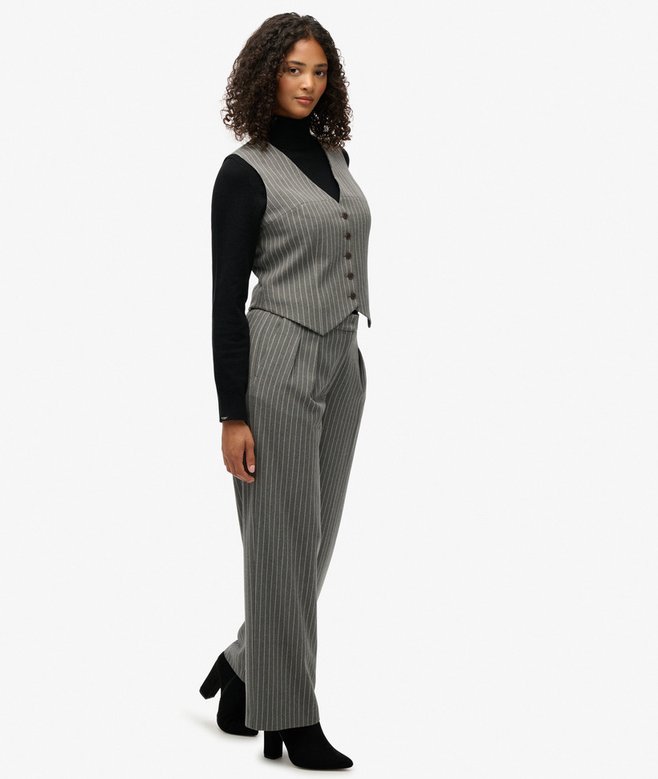 SUPERDRY - Mid Rise Pinstripe Trouser