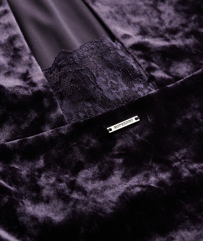 SUPERDRY - D3 Stud Lace Back Velvet Midi Dress