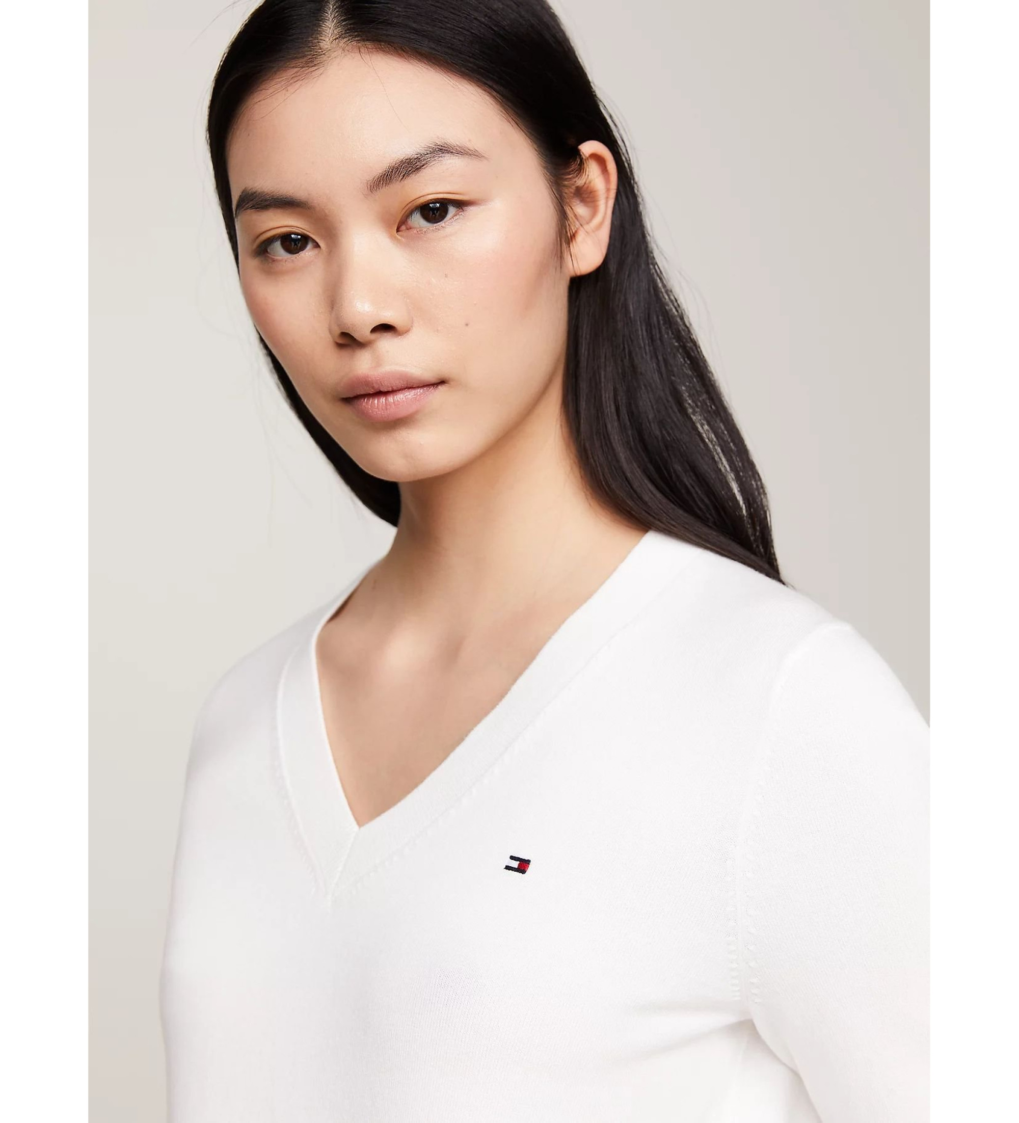 TOMMY HILFIGER - Jersey Stitch V-Neck Sweater