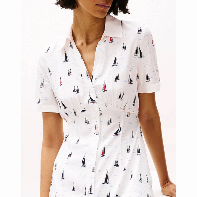 TOMMY HILFIGER - Fluid Vis S/S Shirt Dress