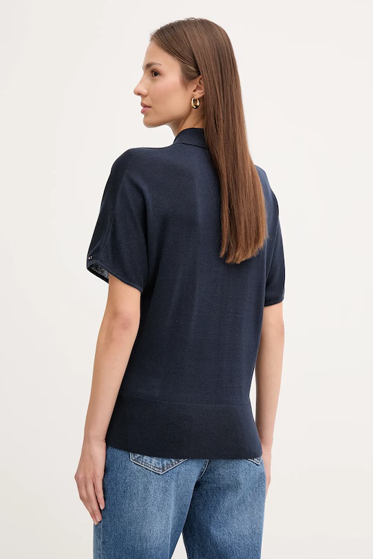 TOMMY HILFIGER - Lyocell Silk Polo Sweater