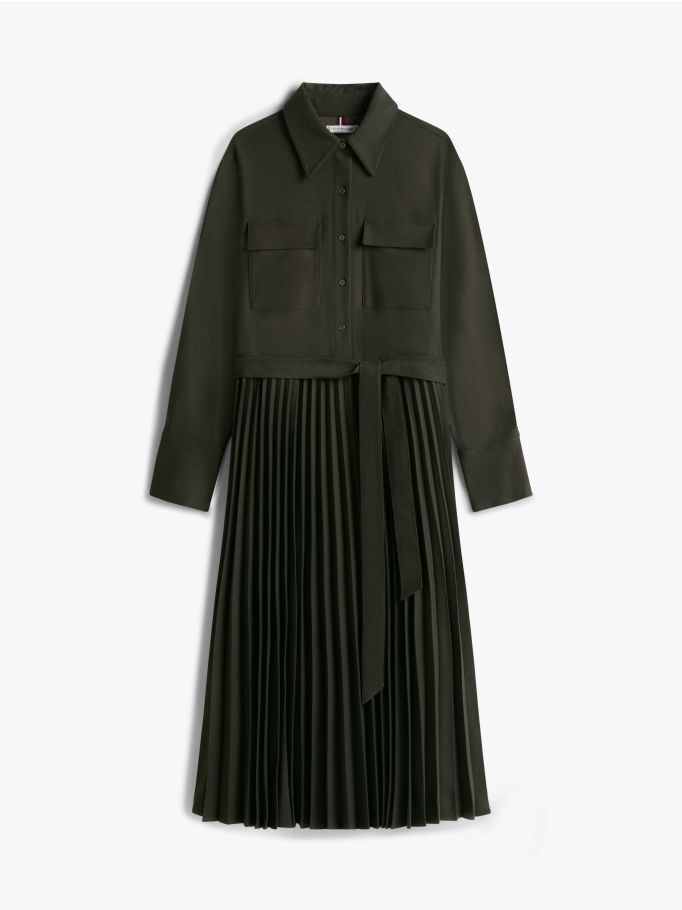 TOMMY HILFIGER - Flannel Touch Pleated Dress