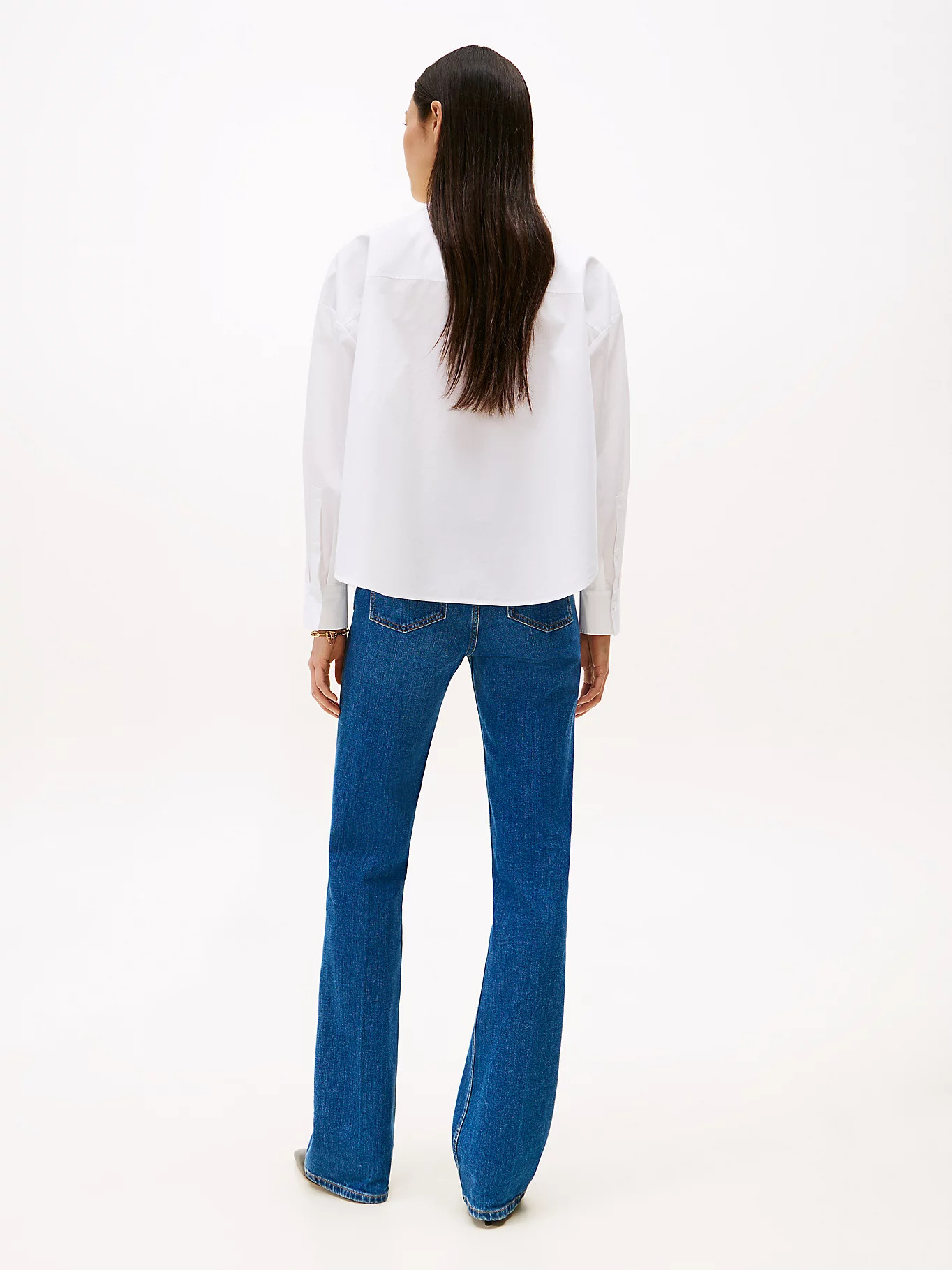 TOMMY HILFIGER - Poplin Tie Neck Oversized Fit Shirt