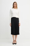 Fluid Pleated Pull On Midi Skirt