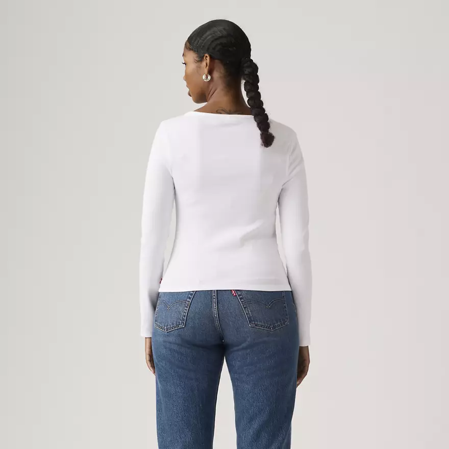LEVI'S - Essential Rib Slim Long Sleeve Whites