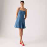 Denim Godet Dress