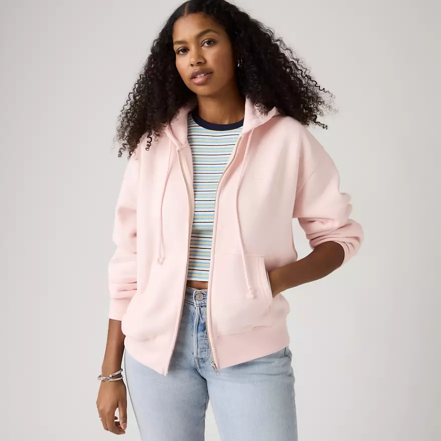 LEVI'S - Everyday Full Zip Hoodie Sweatshirt Pinks