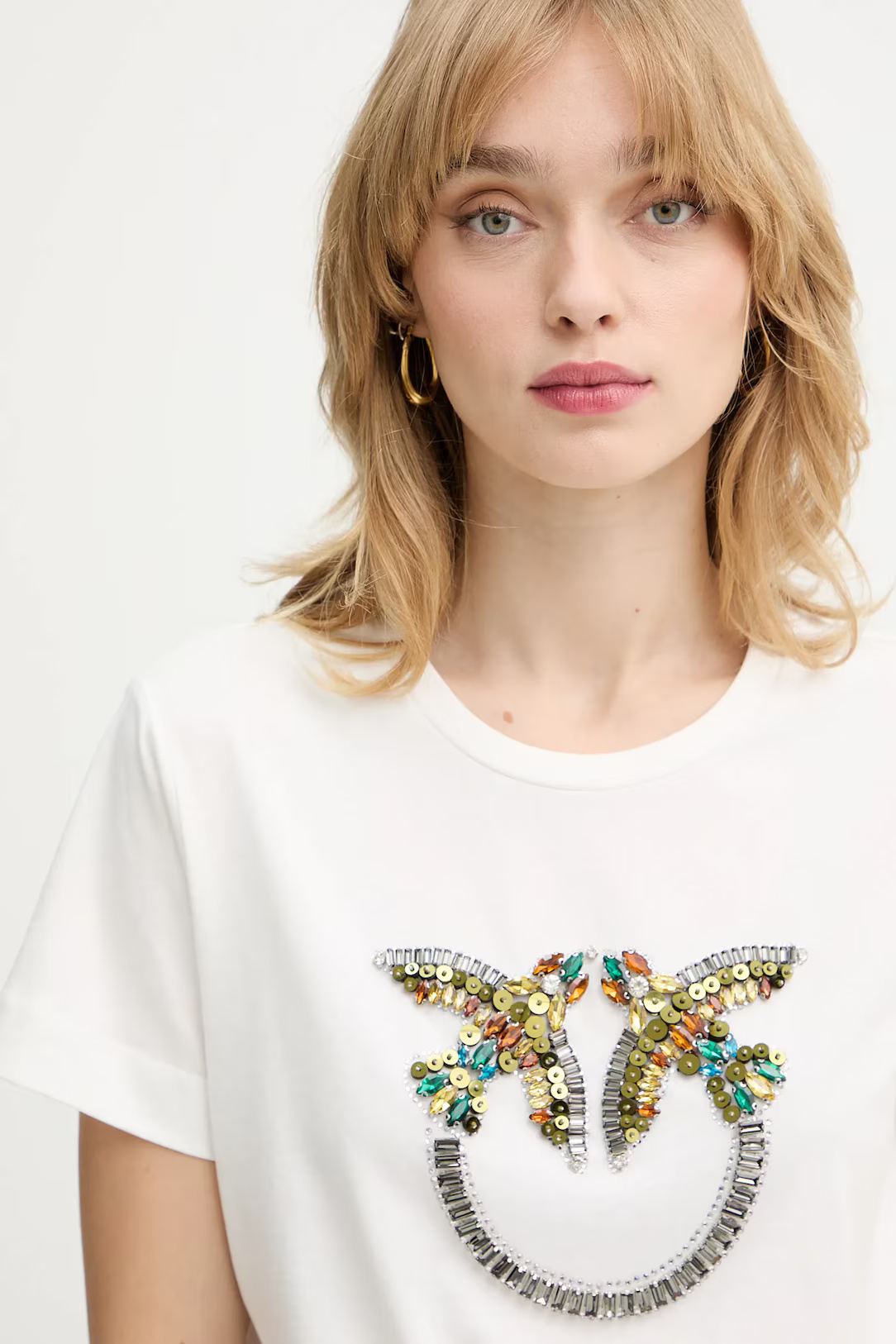 PINKO - Quentin T-Shirt Jersey Ricamo