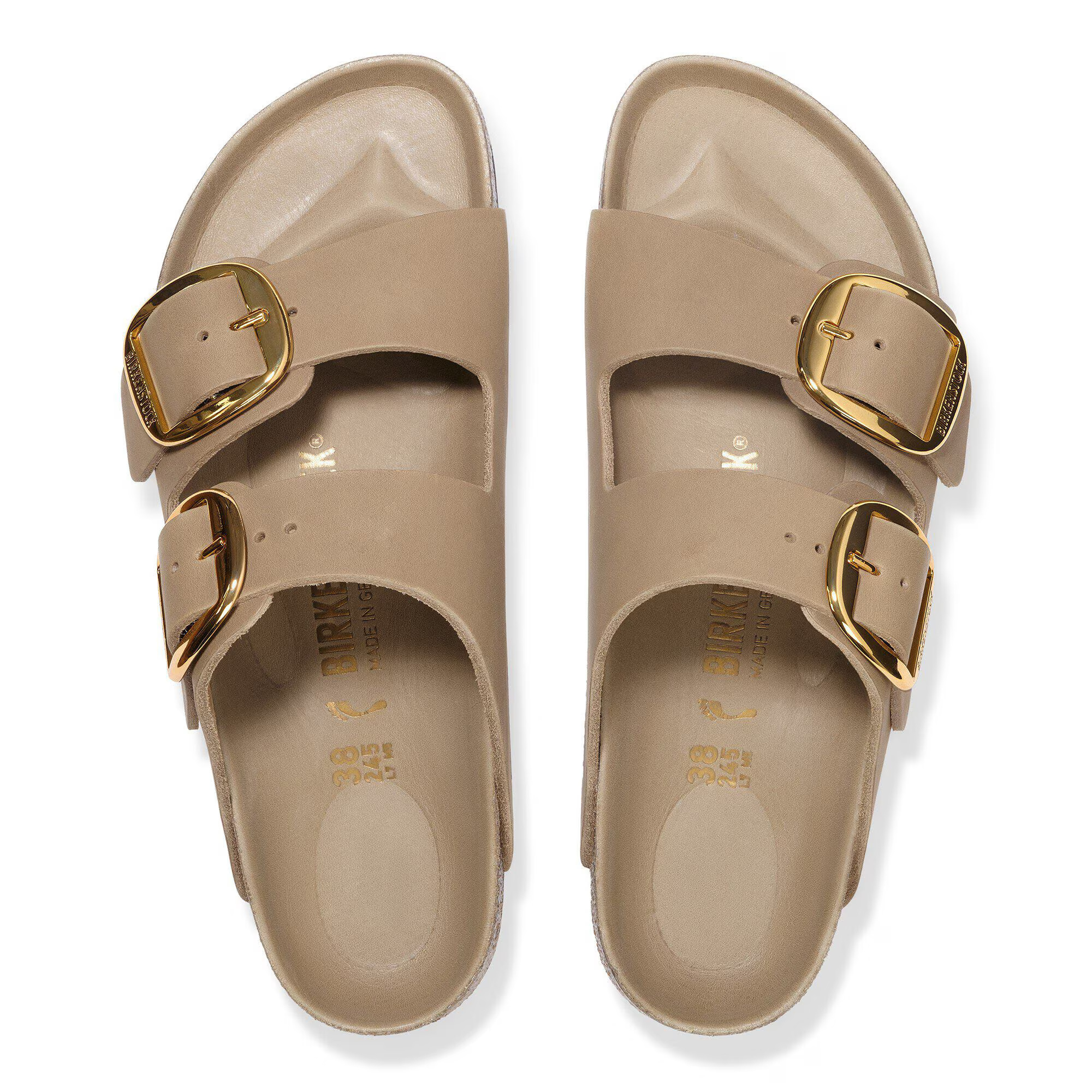 BIRKENSTOCK - Leather Arizona Big Buckle Leoi Tabacco Brown Narrow Seasonal