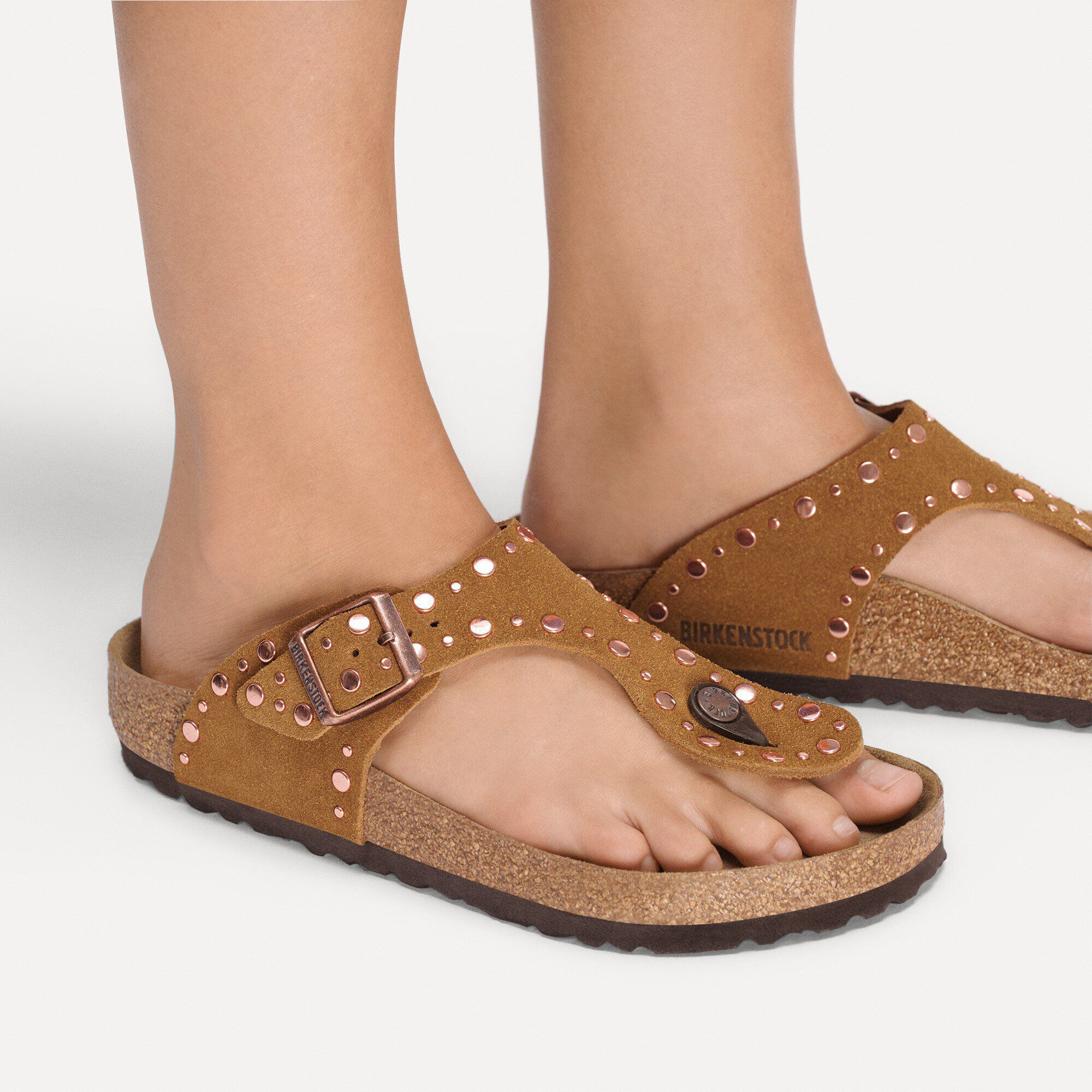 BIRKENSTOCK - Leather Gizeh Rivet Leve Mink