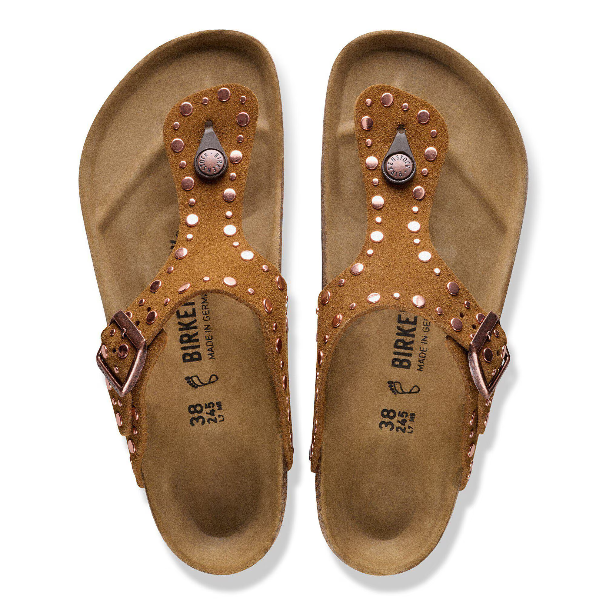 BIRKENSTOCK - Leather Gizeh Rivet Leve Mink